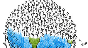 All of the interconnected problems are caused in part by overpopulation, in part by overconsumption by the already rich.